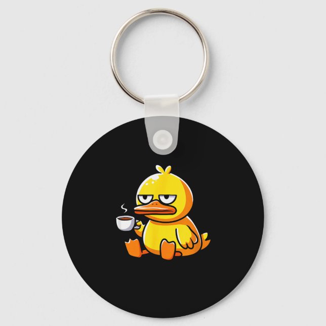 What The Duck Owner I Love Ducks Lover Funny Rubbe Keychain (Front)