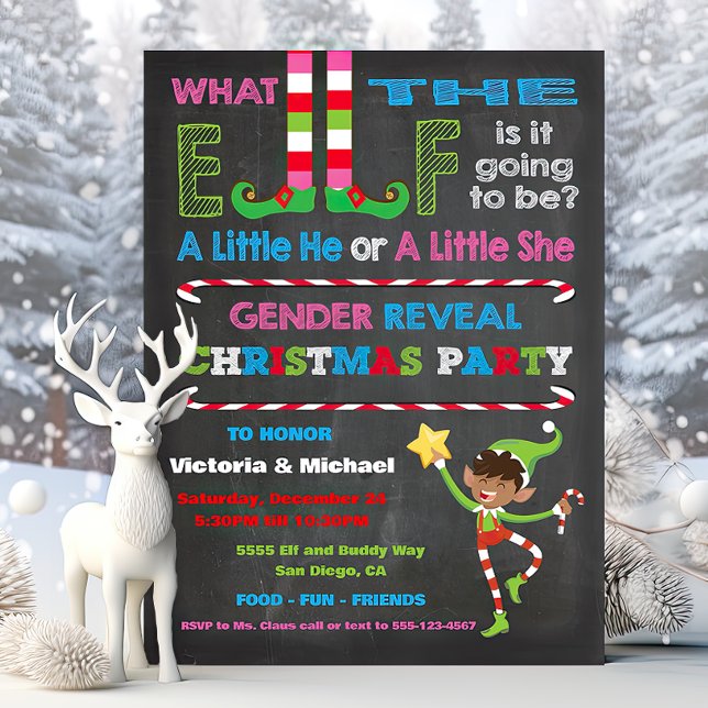 What the Elf Christmas Baby Shower Reveal Invitation (Creator Uploaded)