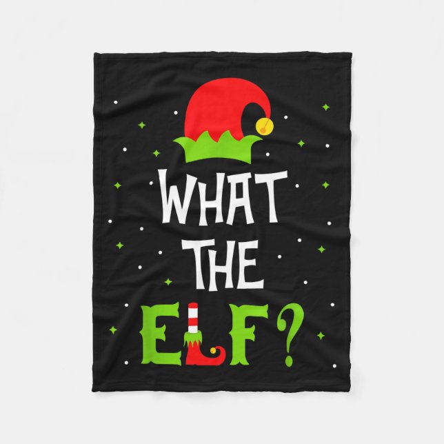 What The Elf Family Matching Funny Christmas Gift  Fleece Blanket (Front)
