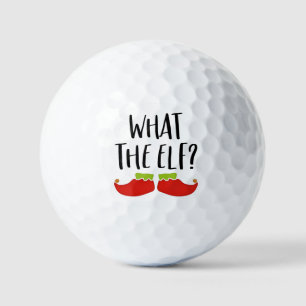 What the Elf Funny Christmas Elf Santa Claus Golf Balls