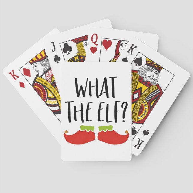 What the Elf Funny Christmas Elf Santa Claus  Playing Cards (Back)