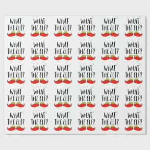 What the Elf Funny Christmas Elf Santa Claus  Wrapping Paper