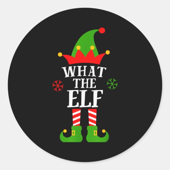 What The Elf Funny Matching Family Group Christmas Classic Round Sticker (Front)