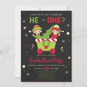What the Elf Will the Baby Be Gender Reveal Invitation