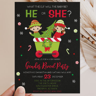 What the Elf Will the Baby Be Gender Reveal Invitation