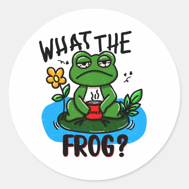 What the frog? classic round sticker (Front)