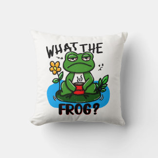 What the frog? throw pillow