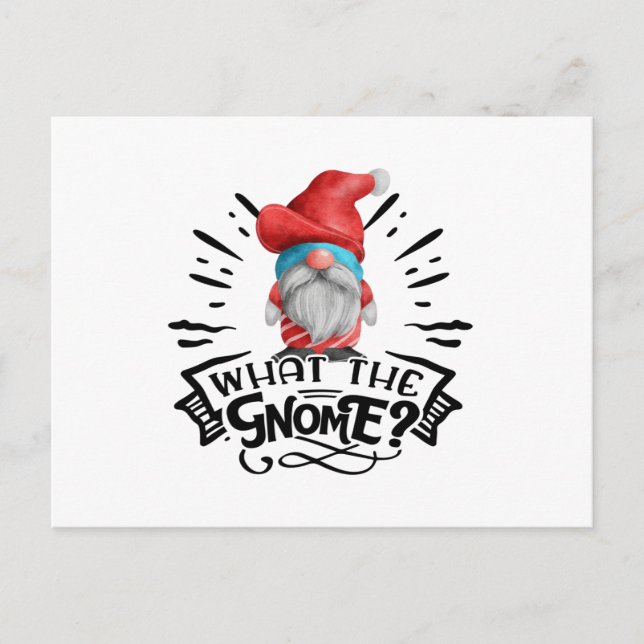 What The Gnome Funny Christmas Pun Postcard (Front)