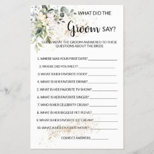 What the Groom Say Herbal & Greenery Game  Flyer