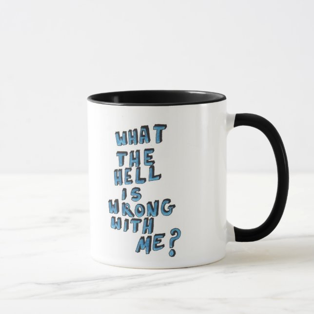 'What The Hell' Grunge Quote Mug (Right)