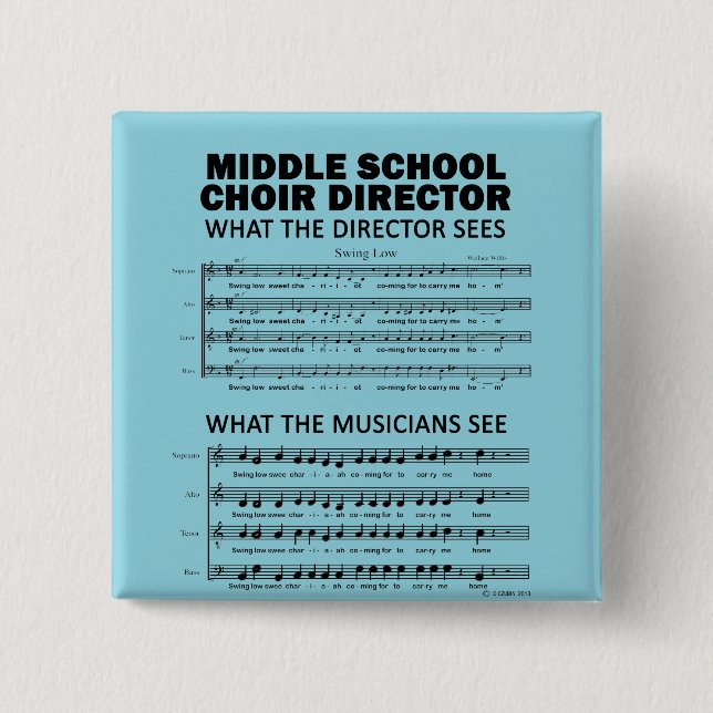 What the Middle School Choir Sees 2 Inch Square Button (Front)