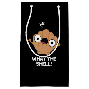 What The Shell Funny Sea Shell Pun Dark BG Small Gift Bag