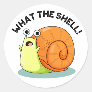 What The Shell Funny Snail Pun Classic Round Sticker