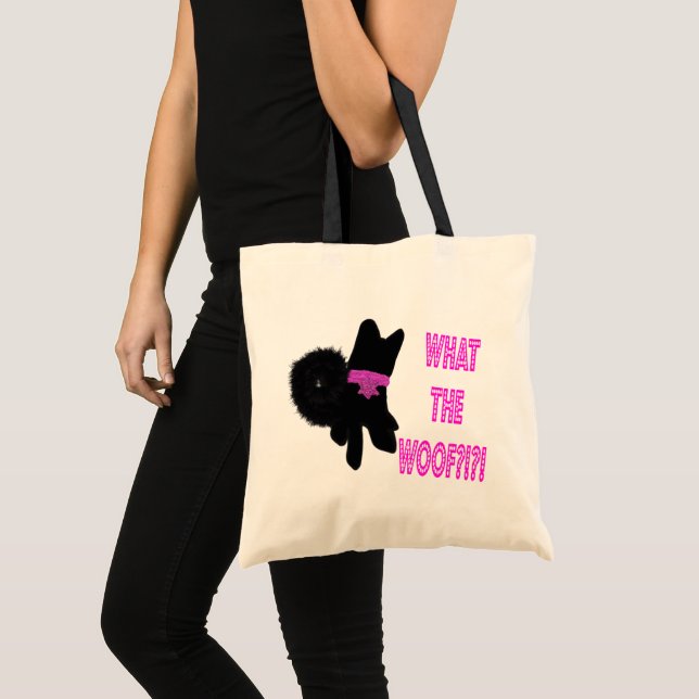 What the woof funny dog tote bag (Front (Product))
