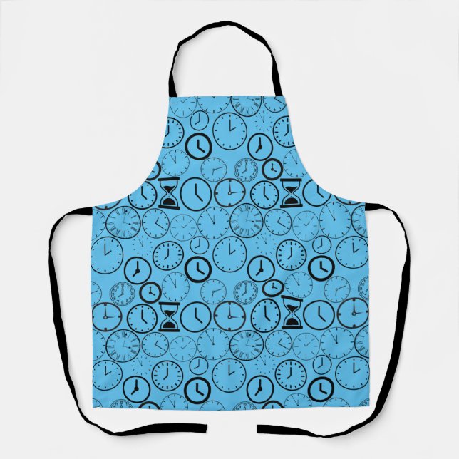 What time is it.wx4 L Blue BG Apron (Front)