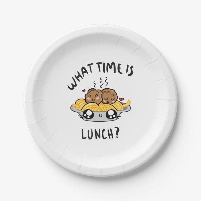 What Time Is Lunch Paper Plate (Front)