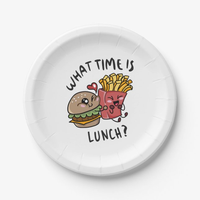 What time is lunch paper plate (Front)
