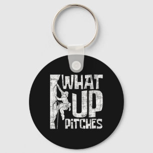What Up Pitches - Rock Climbing Bouldering Climber Keychain