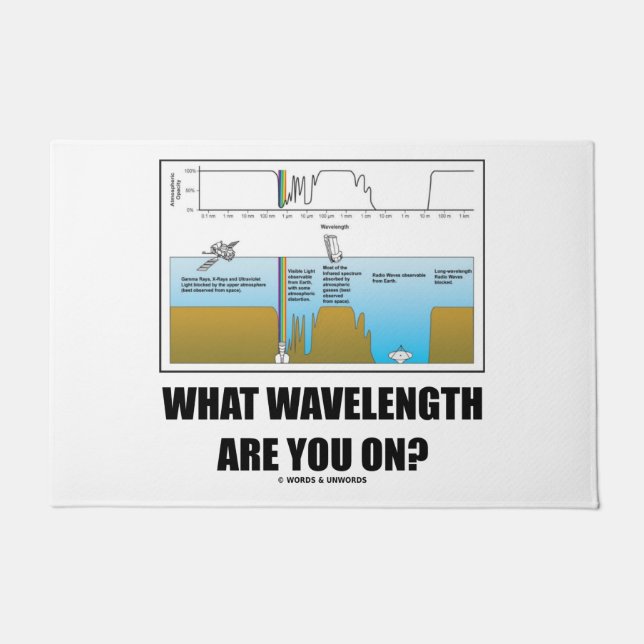 What Wavelength Are You On? Psyche Geek Humour Doormat (Front)