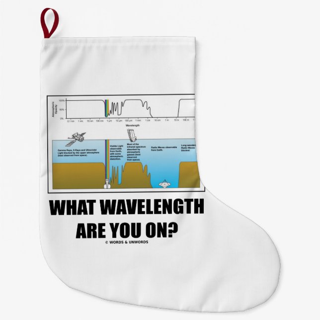What Wavelength Are You On? Psychology Humor Large Christmas Stocking (Front)