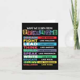 What We Learn From Black History African American  Card