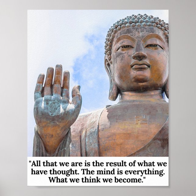 What we think we become...Quote by Buddha Poster (Front)