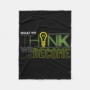 What We Think We Become Sticker Fleece Blanket