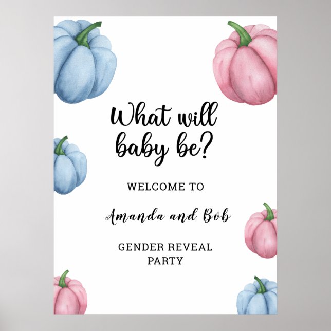 What will baby be gender reveal welcome poster (Front)