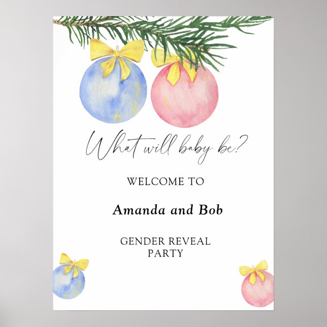 What will baby be gender reveal welcome poster (Front)