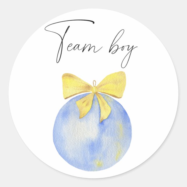 What will baby be team boy  classic round sticker (Front)