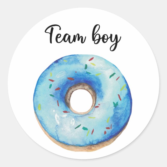 What will baby be team boy doughnut classic round sticker (Front)