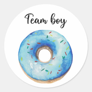 What will baby be team boy doughnut classic round sticker