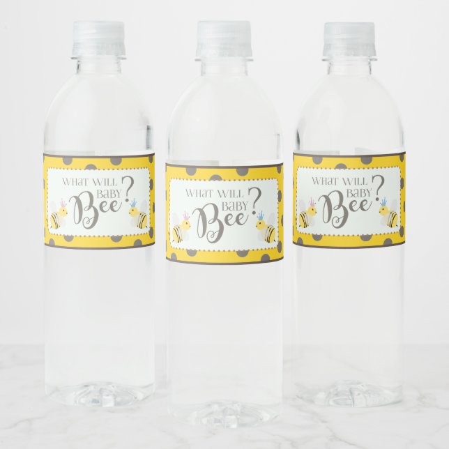 What Will Baby Bee Bumble Bee Baby  Water Bottle Label (Bottles)