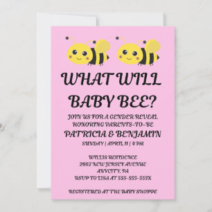 What Will Baby Bee Gender Reveal Invitation