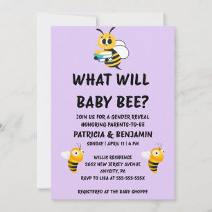 What Will Baby Bee Gender Reveal Invitation