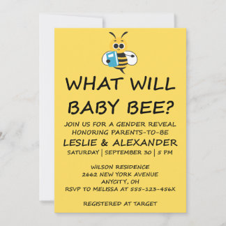 What Will Baby Bee Gender Reveal Invitation