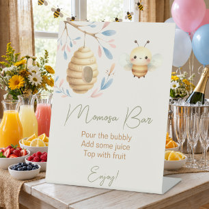 What Will Baby Bee Gender Reveal Momosa Bar Sign