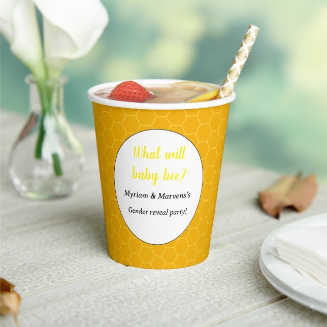 What will baby bee Gender reveal party  Paper Cups (Insitu)