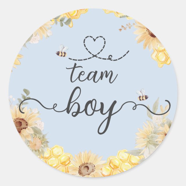 What will baby bee Gender Reveal Prediction Sign Classic Round Sticker (Front)