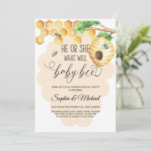 What will baby bee Gender Reveal Shower Invitation