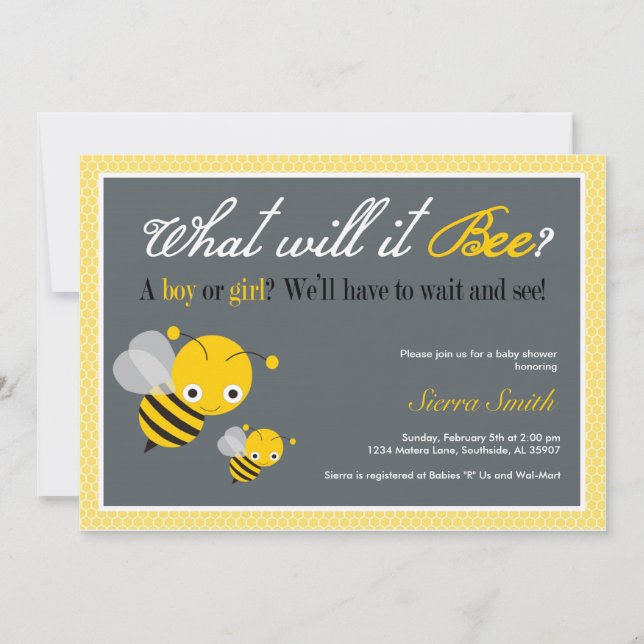 What will it Bee? Baby Shower invitation (Front)