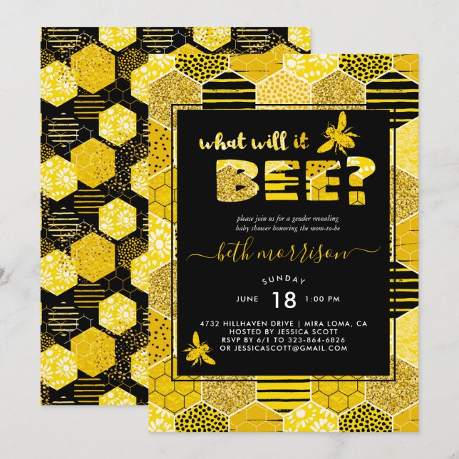 What Will It BEE | Gender Reveal Party Invitation (Front/Back)