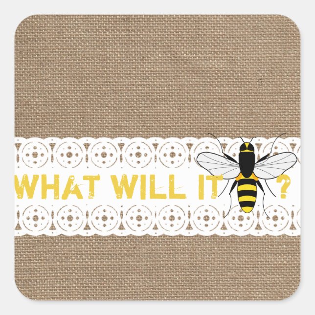 What Will It Bee? Gender Reveal Party Sticker (Front)