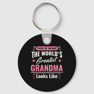 What World's Greatest Grandma Looks Like Mothers D Keychain