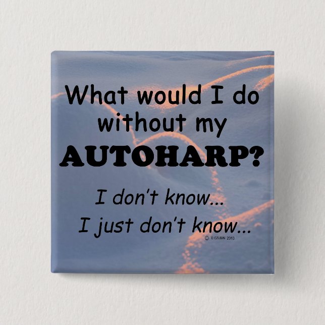 What Would I Do, Autoharp 2 Inch Square Button (Front)