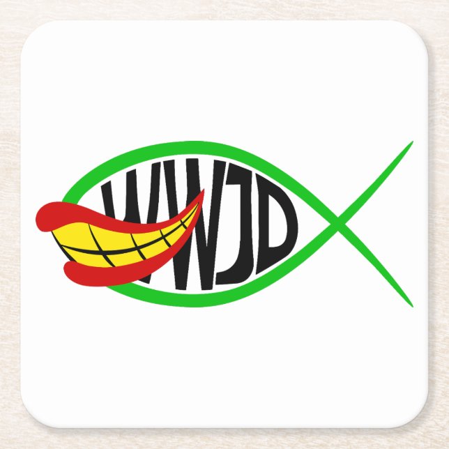 What Would Joker Do? Square Paper Coaster (Front)