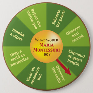 What Would Maria Montessori Do? 6 Inch Round Button