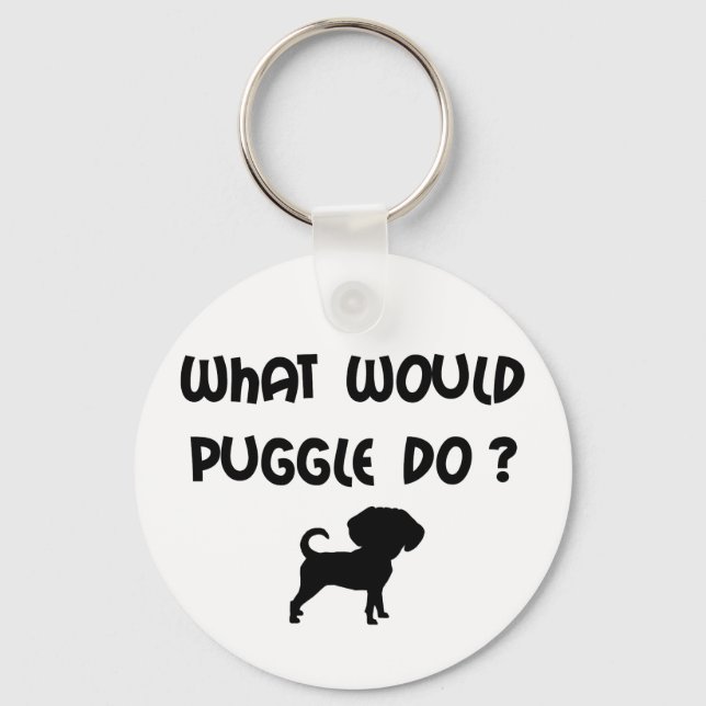 What Would Puggle Do? Keychain (Front)