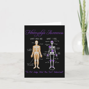 What You See What I Feel Skeleton Fibromyalgia Awa Card