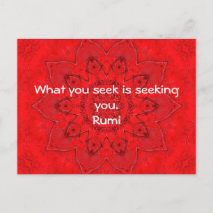 What you seek Rumi Wisdom Attraction Quotation Postcard